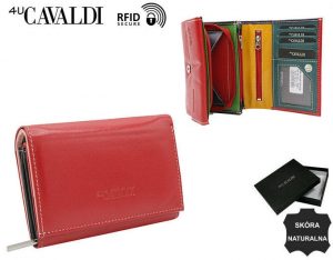 Klasyczny, skórzany portfel damski na zatrzask - 4U Cavaldi