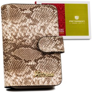 Kompaktowy portfel damski z egzotycznym wzorem - Peterson