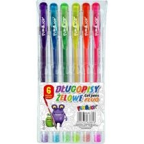 Titanum. Długopisy żelowe fluo 6 kolorów