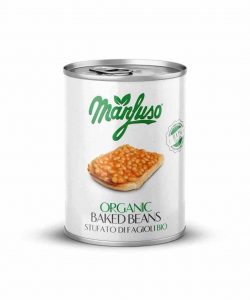 Manfuso − Fasola biała w sosie pomidorowym. BIO − 400 g / 240 g[=]