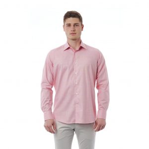Koszula marki. Bagutta model 050_AL 55978 kolor. Różowy. Odzież męska. Sezon: