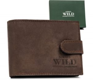 Klasyczny, skórzany portfel męski na zatrzask - Always. Wild