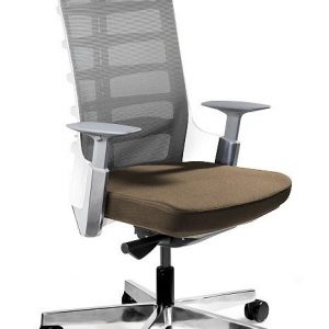 Fotel biurowy, krzesło obrotowe, Spinelly. M, biały, taupe