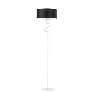 Lampa stojąca do salonu, Moroni, 40x166 cm, czarny klosz