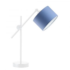 Nowoczesna lampa stołowa, regulowana, Mali, 20x50 cm, niebieski klosz