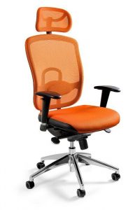 Fotel biurowy, ergonomiczny, mikrosiatka, Vip, pomarańczowy