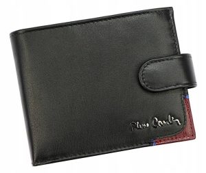 Skórzany portfel męski zapinany na zatrzask — Pierre. Cardin