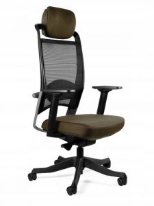 Wysoki fotel ergonomiczny, biurowy, Fulkrum, taupe