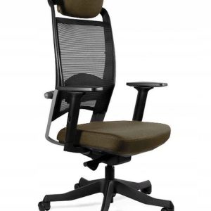 Wysoki fotel ergonomiczny, biurowy, Fulkrum, taupe