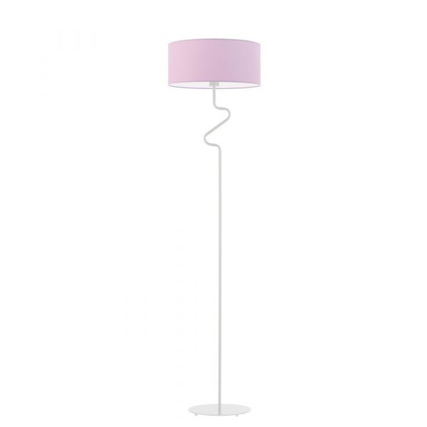 Lampa stojąca do salonu, Moroni, 40x166 cm, jasnofioletowy klosz