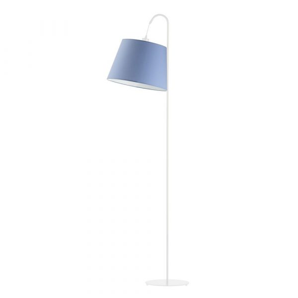 Lampa stojąca łukowa, Tallin, 52x171 cm, niebieski klosz