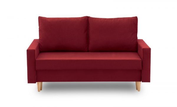 Sofa z funkcją spania, Bellis, 150x90x75 cm, bordowy