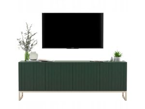 Komoda. RTV, szafka stojąca, glamour, Elpis, 150x37x53 cm, zielony, mat