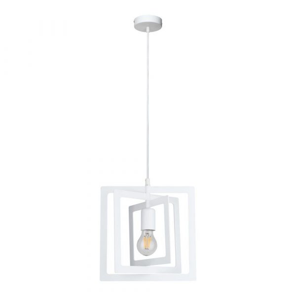 Lampa wisząca do salonu, Justyna, 28x112 cm, biały