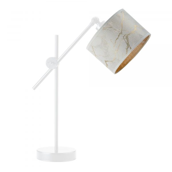 Lampka z regulacją wysokości, Mali marmur, 20x50 cm, biały klosz