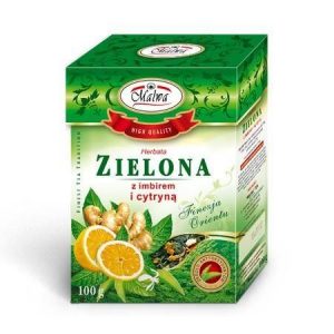Malwa − Herbata zielona z imbirem i cytryną − 100 g[=]