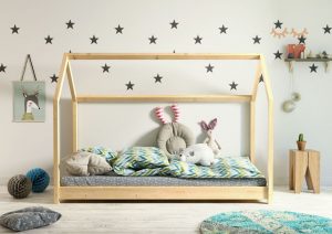 Domek, łóżko do pokoju dla dziecka, bella, drewno, sosna
