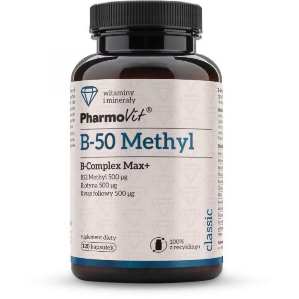 Pharmovit. B-50 methyl. B-Complex. Max+ 120 kapsułek