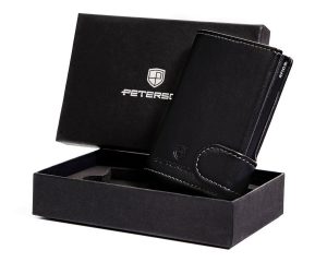 Skórzany portfel męski z zewnętrzną portmonetką - Peterson