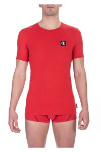 Koszulka. T-shirt marki. Bikkembergs model. BKK1UTS07SI kolor. Czerwony. Bielizna męski. Sezon: Cały rok