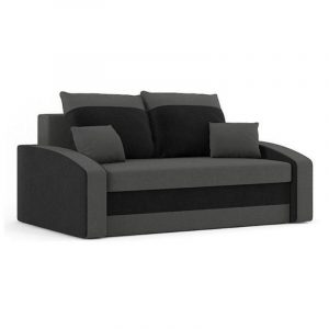 Sofa rozkładana z funkcją spania, Hewlet, 152x90x80 cm, szary, czarny