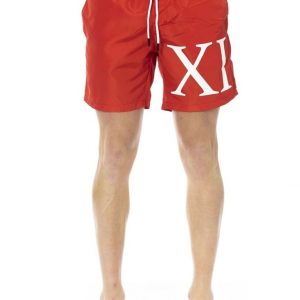 Modny, markowy strój kapielowy. Bikkembergs. Beachwear model. BKK1MBM11 kolor. Czerwony. Odzież męska. Sezon: