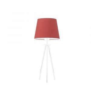 Lampa stołowa z abażurem, Bergen, 20x40 cm, czerwony klosz