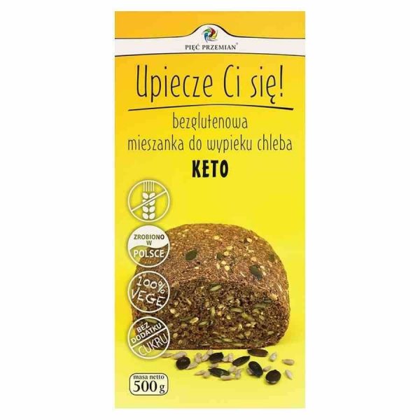 Pięć Przemian − Bezglutenowa mieszanka do wypieku chleba. KETO − 500 g[=]