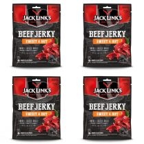 Jack. Links. Suszona wołowina protein. Beef. Jerky. Sweet&Hot. Zestaw 4 x 70 g[=]