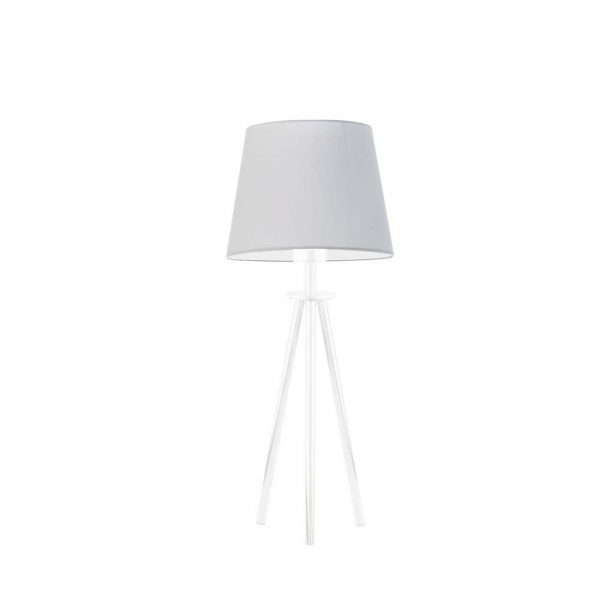 Lampa stołowa z abażurem, Bergen, 20x40 cm, jasnoszary klosz