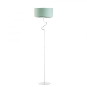 Lampa stojąca do salonu, Moroni, 40x166 cm, miętowy klosz