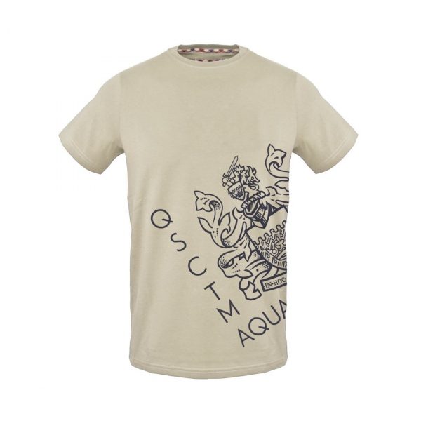 Koszulka. T-shirt marki. Aquascutum model. TSIA115 kolor. Brązowy. Odzież męska. Sezon: Wiosna/Lato
