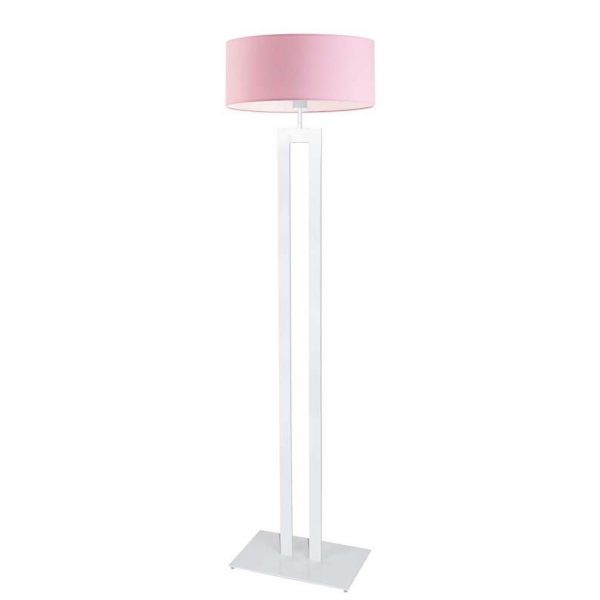 Lampa podłogowa do salonu, Kalifornia, 40x161 cm, różowy klosz