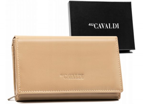 Skórzany portfel damski z systemem. RFID - 4U Cavaldi