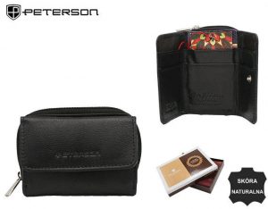 Mały, skórzany portfel damski na zatrzask - Peterson