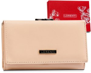 Klasyczny, skórzany portfel damski z ochroną kart. RFID Protect — Lorenti