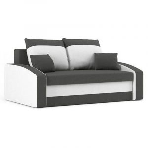 Sofa rozkładana z funkcją spania, Hewlet, 152x90x80 cm, szary, biel