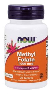 Now - Methyl. Folate – Foliany 1000 mcg – 90 tab. wegetariańskich