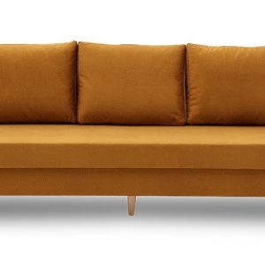 Nowoczesna kanapa do salonu, Bellis, 215x90x75 cm, miodowy