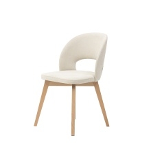 Krzesło tapicerowane. Caspian, jasnobeżowe, drewniane nóżki