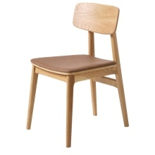 Krzesło drewniane. Elina brązowe, dąb/ekoskóra