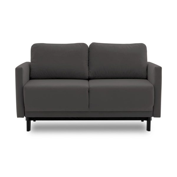 Sofa 2-osobowa, rozkładana, Laya, 146x97x90 cm, ciemny szary