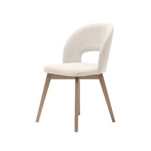 Krzesło tapicerowane. Caspian, białe, drewniane nóżki