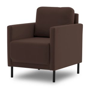 Fotel welurowy do salonu, Laya 55, 70x94x90 cm, brązowy