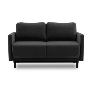 Sofa 2-osobowa, rozkładana, Laya, 146x97x90 cm, czarny