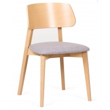 Krzesło drewniane do jadalni. Sherris szare/dąb sonoma