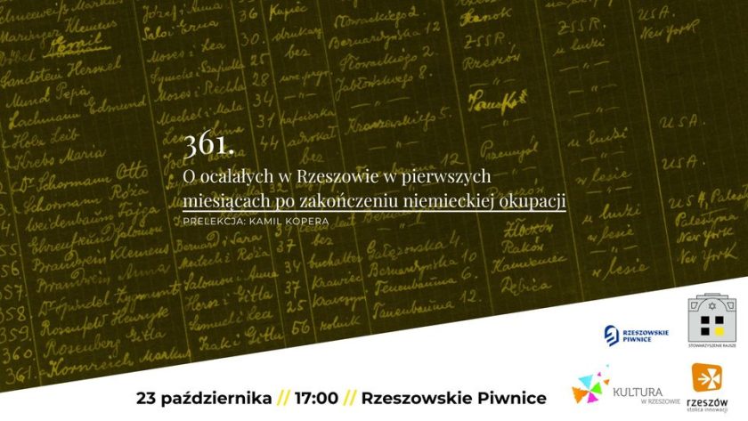 O ocalałych w Rzeszowie w pierwszych miesiącach po zakończeniu niemieckiej okupacji – wykład Kamila Kopery