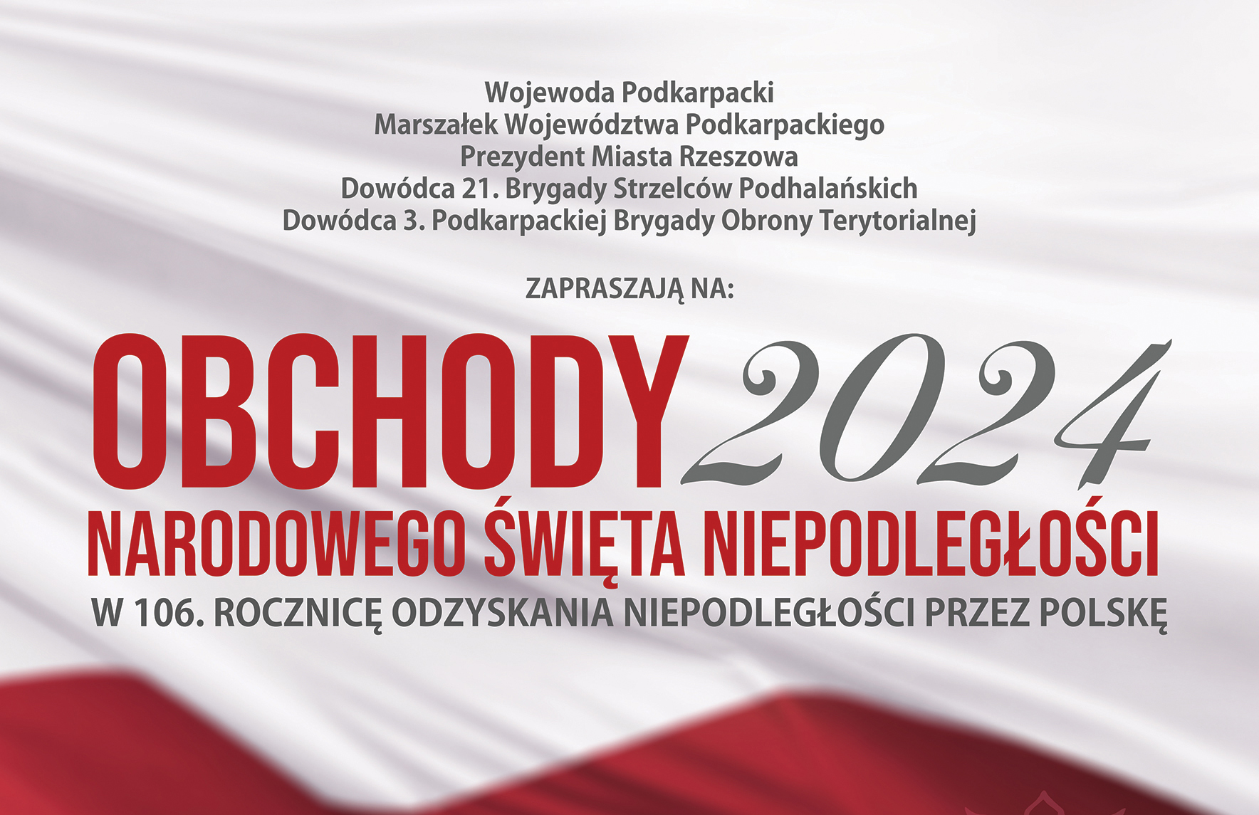 obchodach Narodowego Święta Niepodległości w Rzeszowie w 106. rocznicę odzyskania Niepodległości przez Polskę