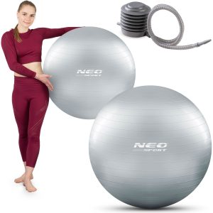 Nowość. piłka fitness 75 cm srebrna ns-952 w super cenie