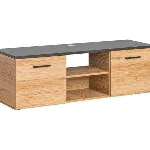 Nowość. szafka rtv toronto 135 cm dąb warmia/czarny w super cenie